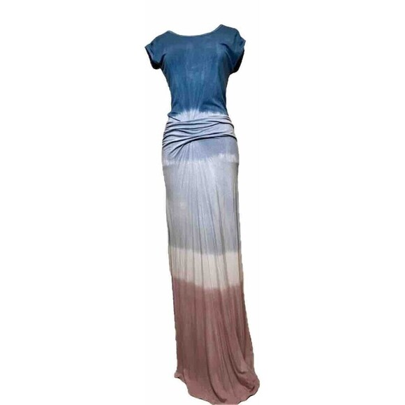 Urban X Umbre Maxi Dress With‎ Ruched Waist, Tie Dye Detail, Bottom Slit Size S - Picture 2 of 9